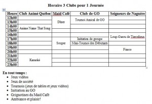 Horaire